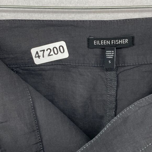 EILEEN FISHER Skirt S Stretch Linen Viscose Pencil Straight Side Zip Gray - Picture 11 of 11